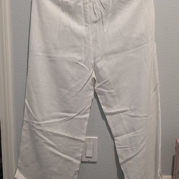 Vintage 100% Linen White Pants - Medium - Picture 5 of 6